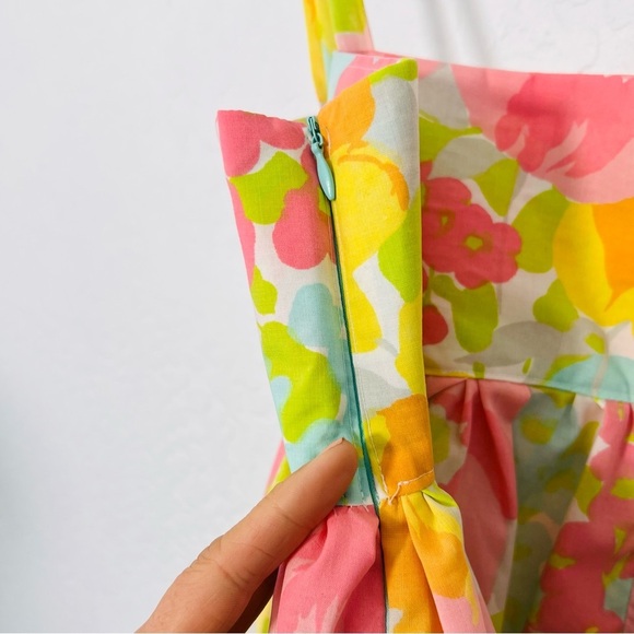 Handmade Vintage Floral Sheets Peplum Top M/L - Picture 5 of 6